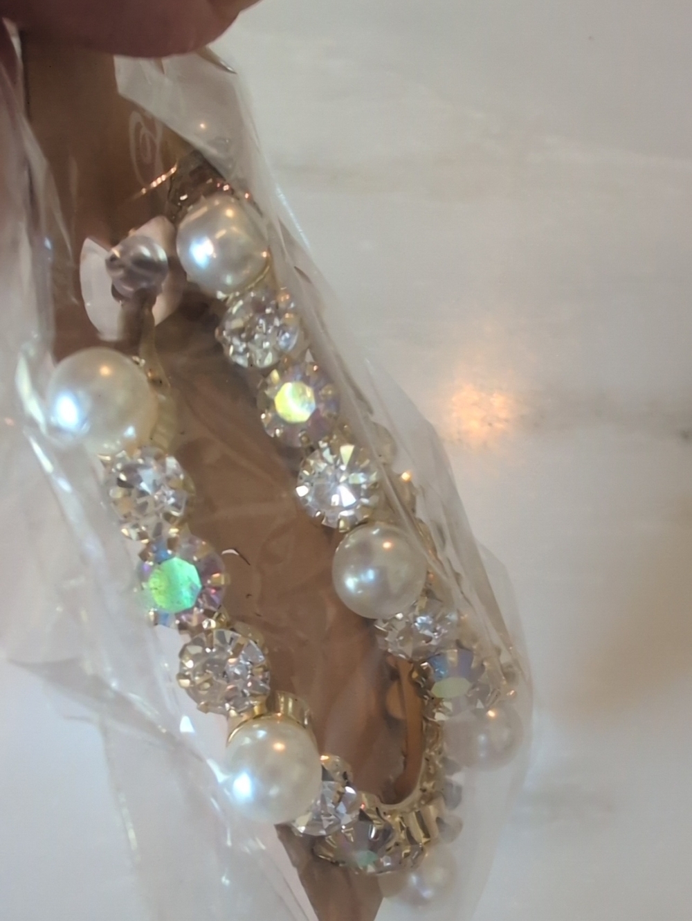 Plunder Gold Pearl-Embellished Hoop Earrings